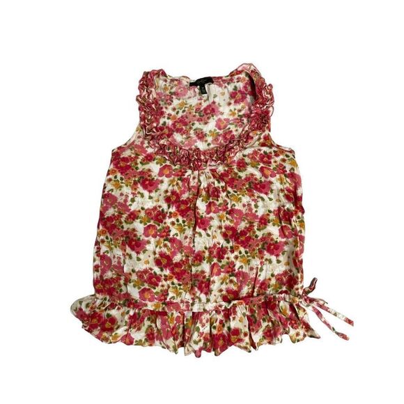 Jessica Simpson size medium white floral tank top - Picture 1 of 8